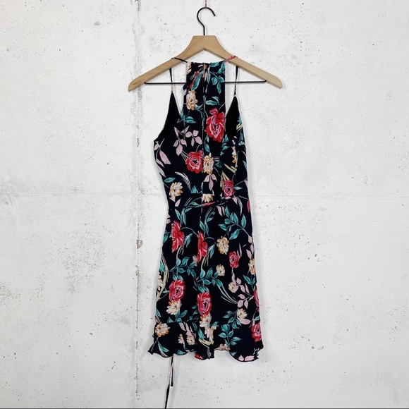 Lovers and Friends Gigi Floral Wrap Mini Dress Size Small - Picture 4 of 8